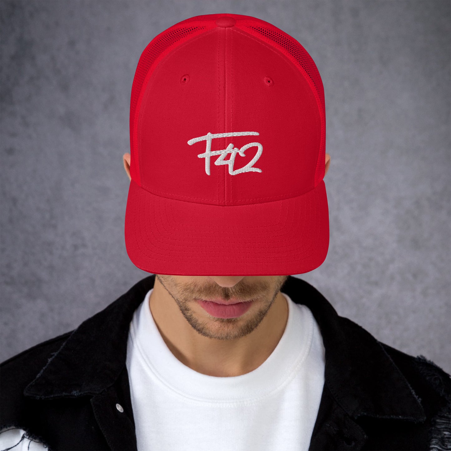 F42 White Trucker Cap