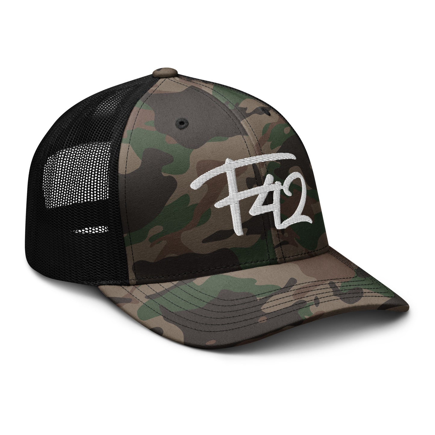 F42 White Camouflage trucker hat