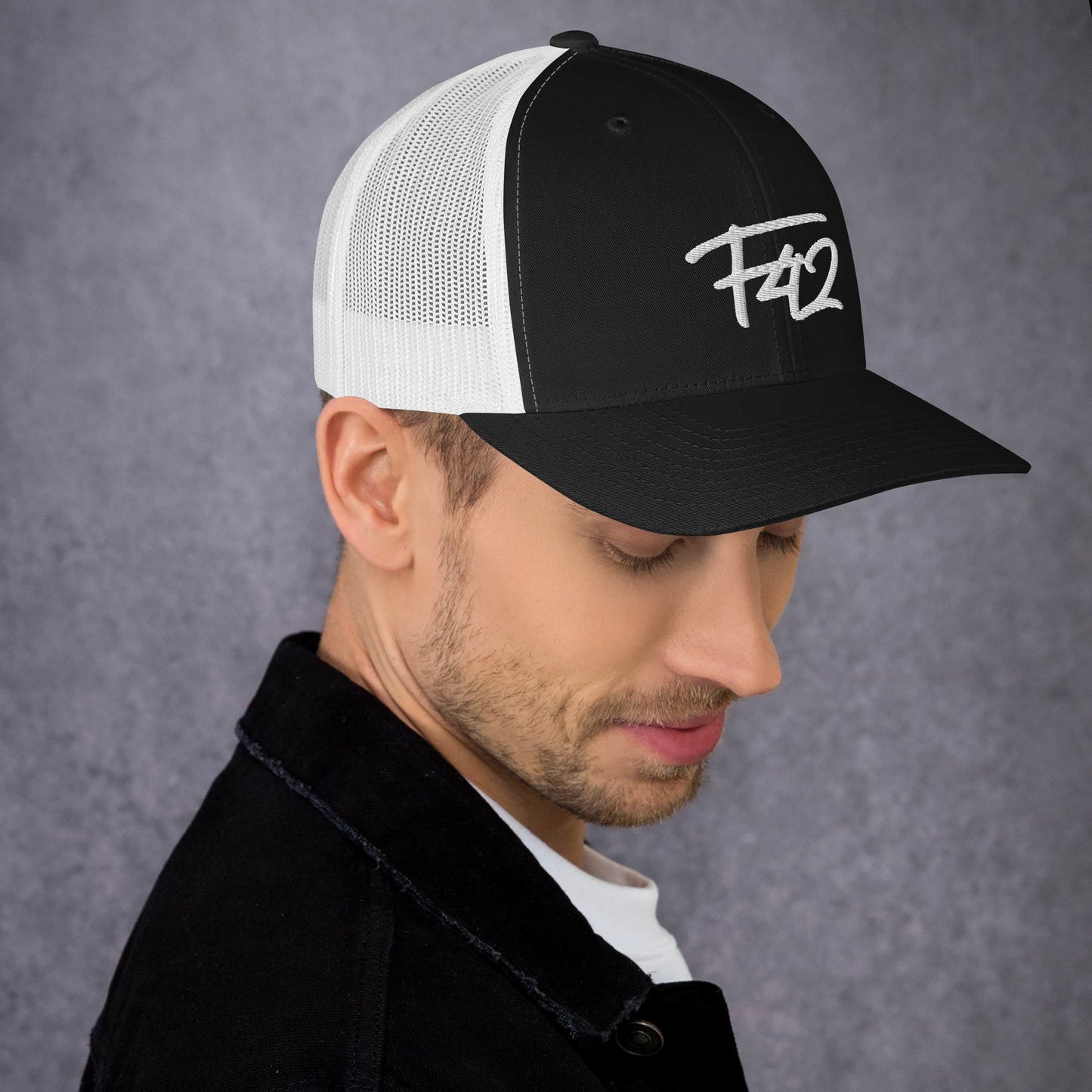 F42 White Trucker Cap