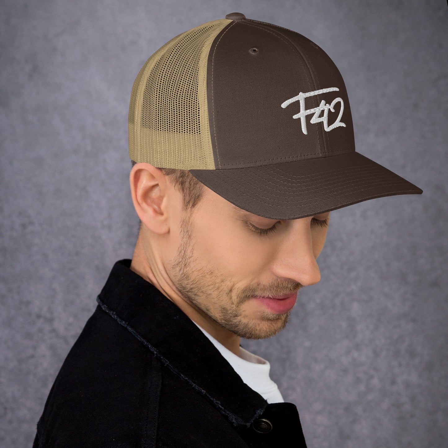 F42 White Trucker Cap