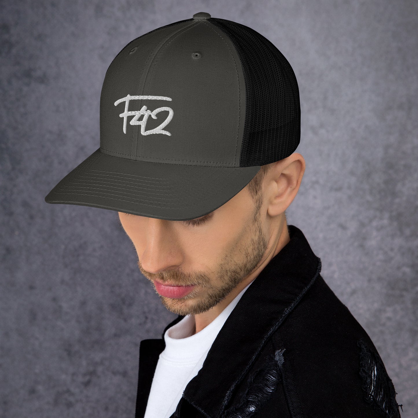 F42 White Trucker Cap