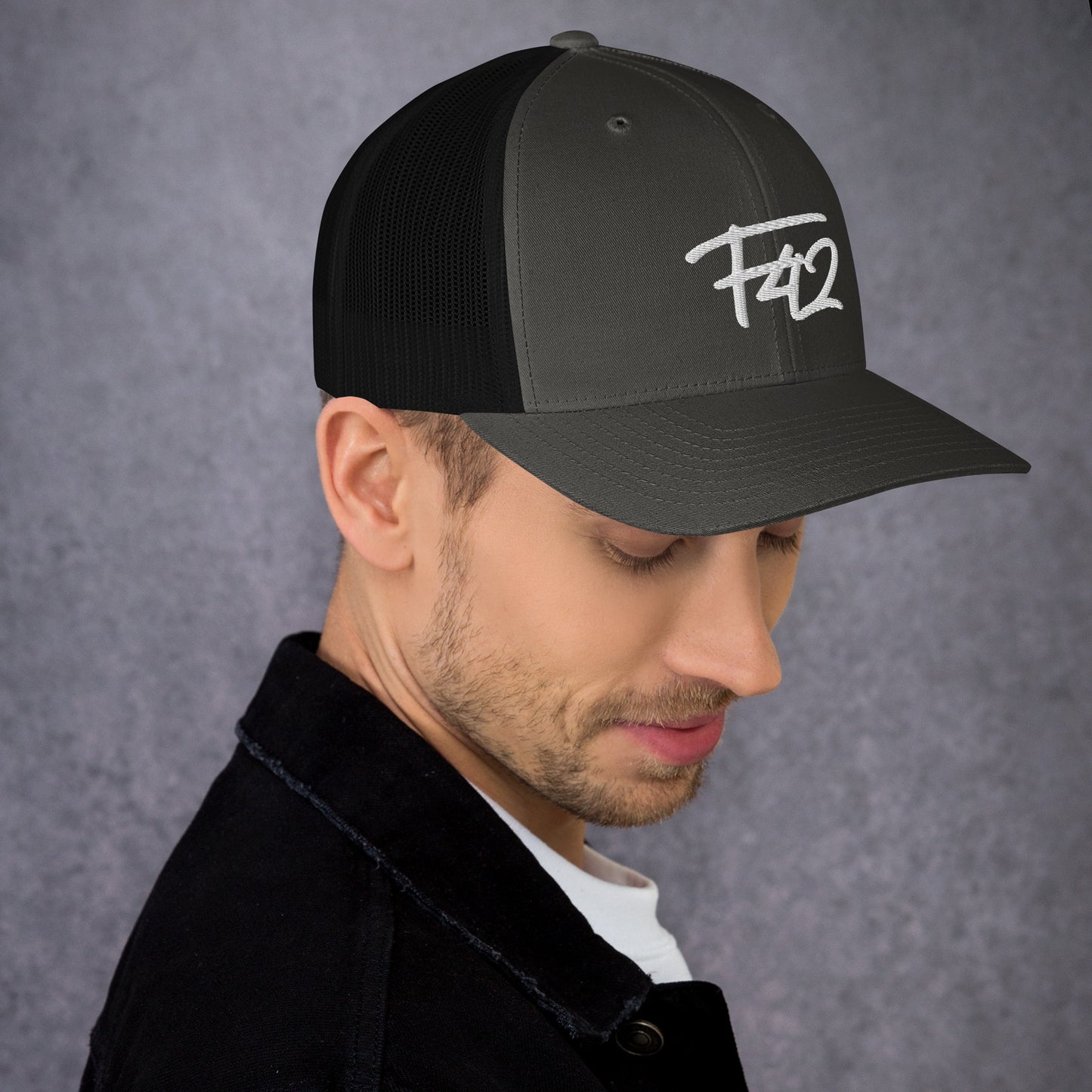 F42 White Trucker Cap