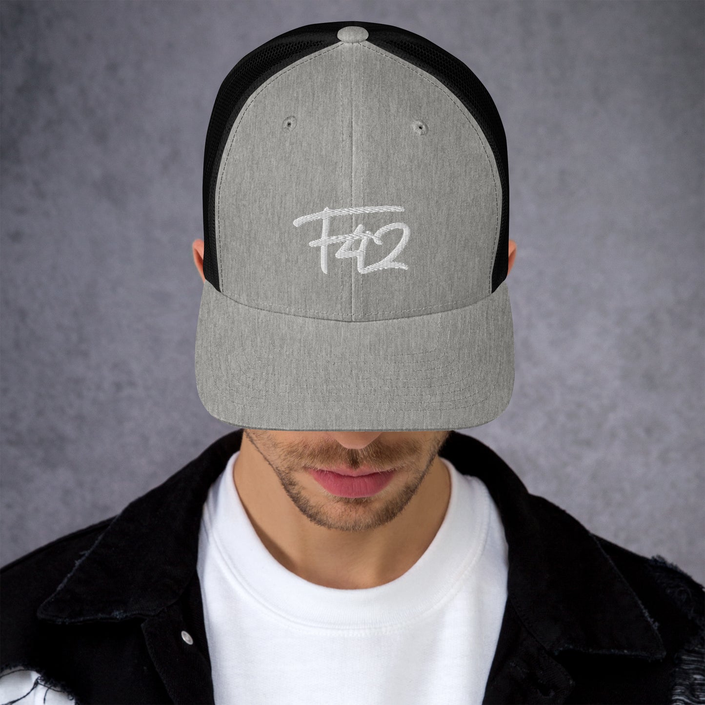 F42 White Trucker Cap