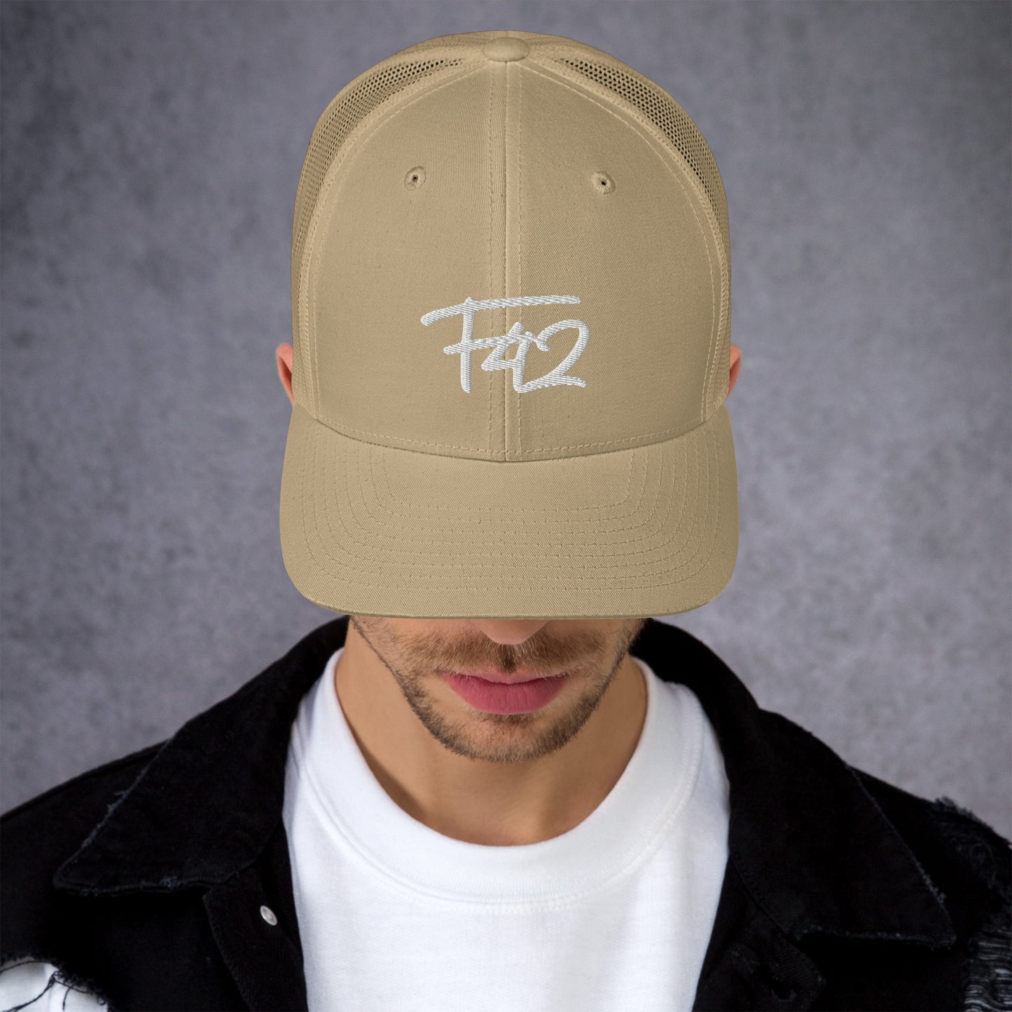 F42 White Trucker Cap