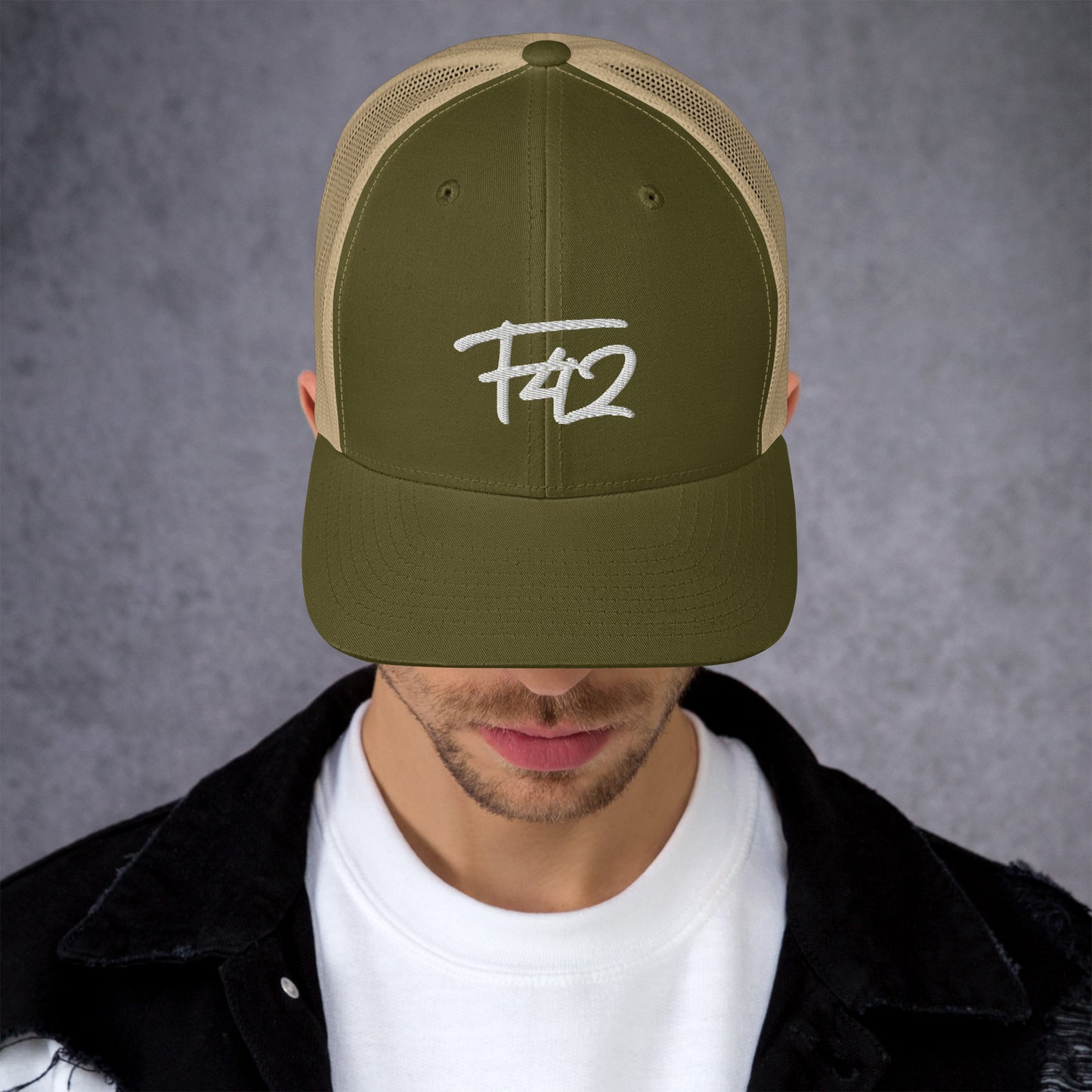 F42 White Trucker Cap