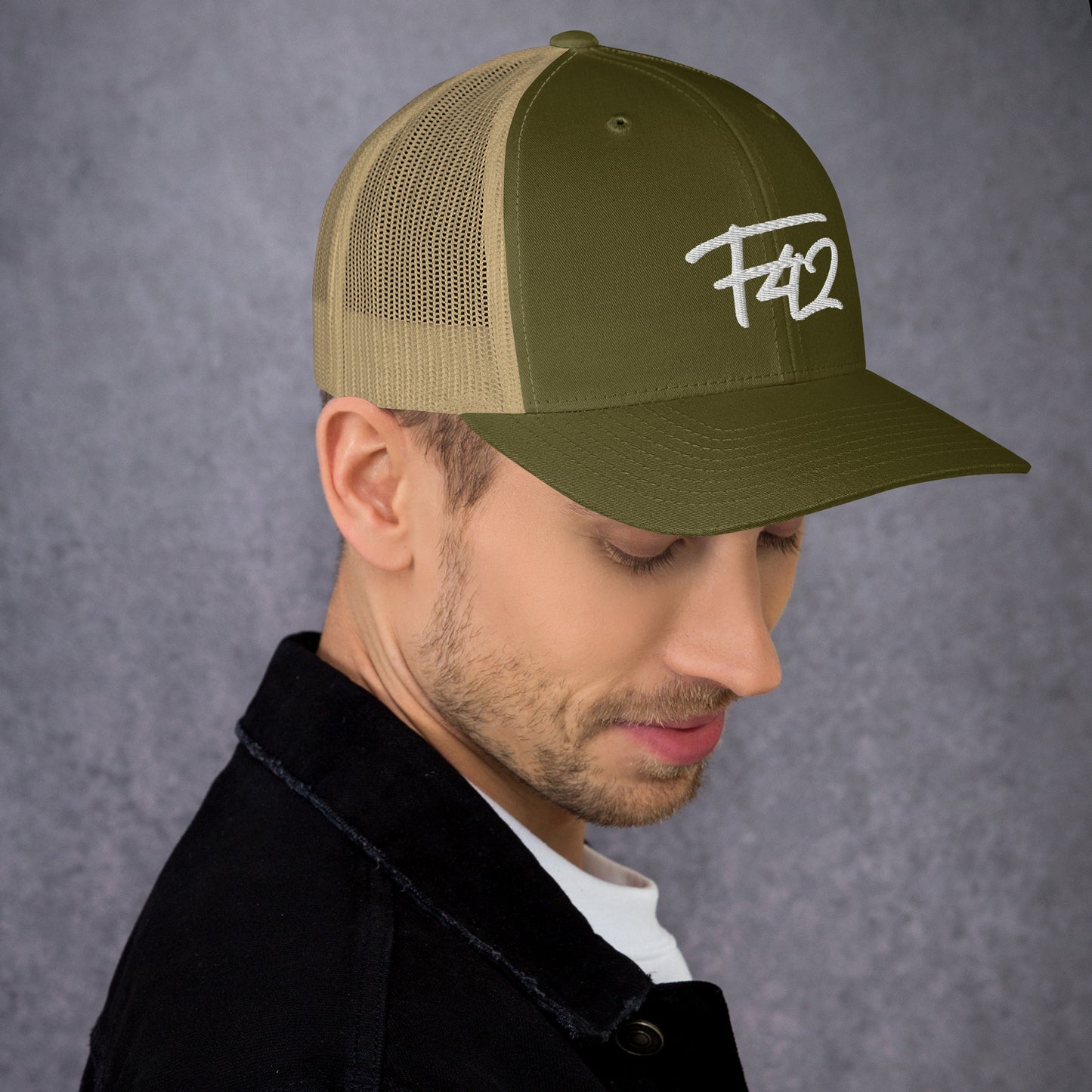 F42 White Trucker Cap