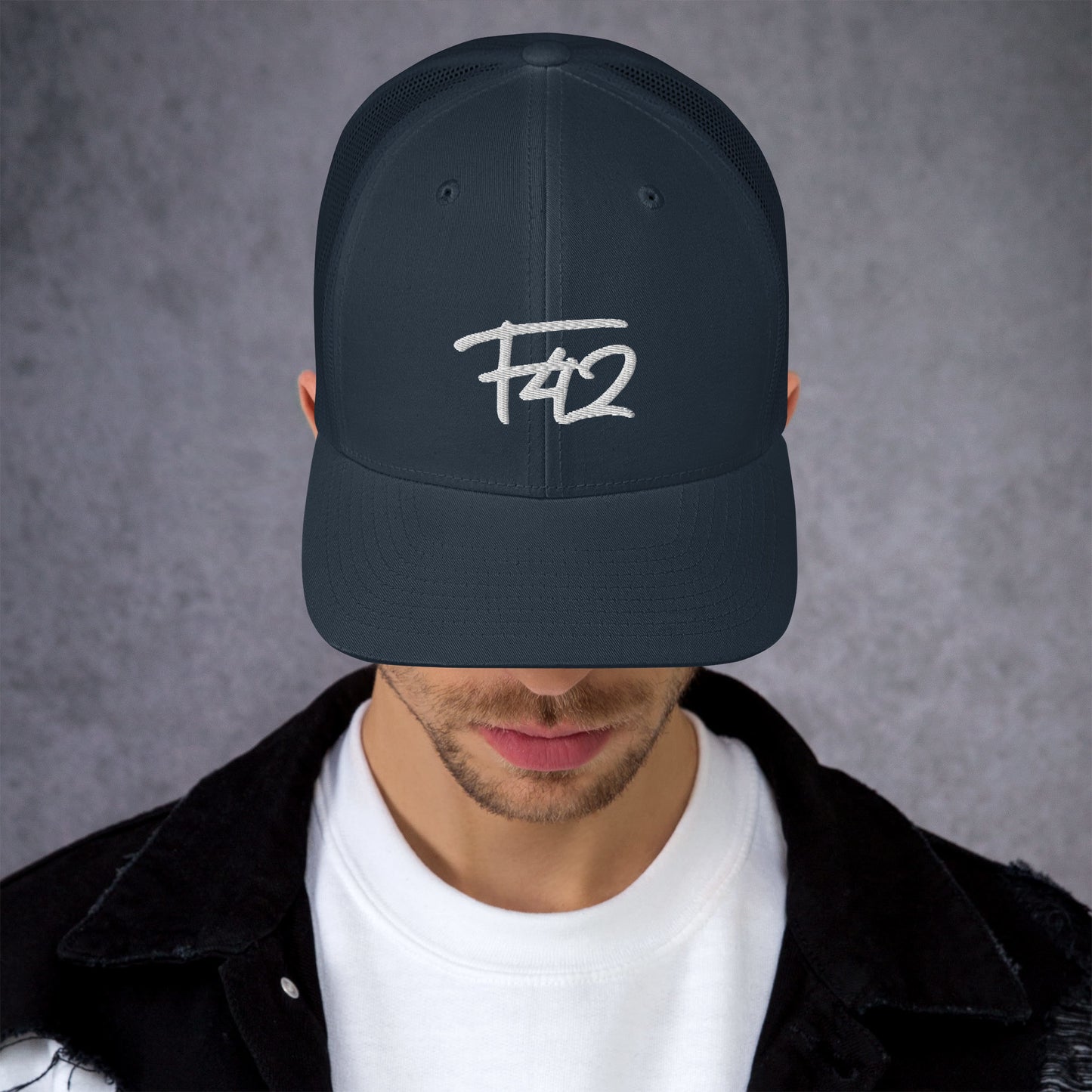 F42 White Trucker Cap