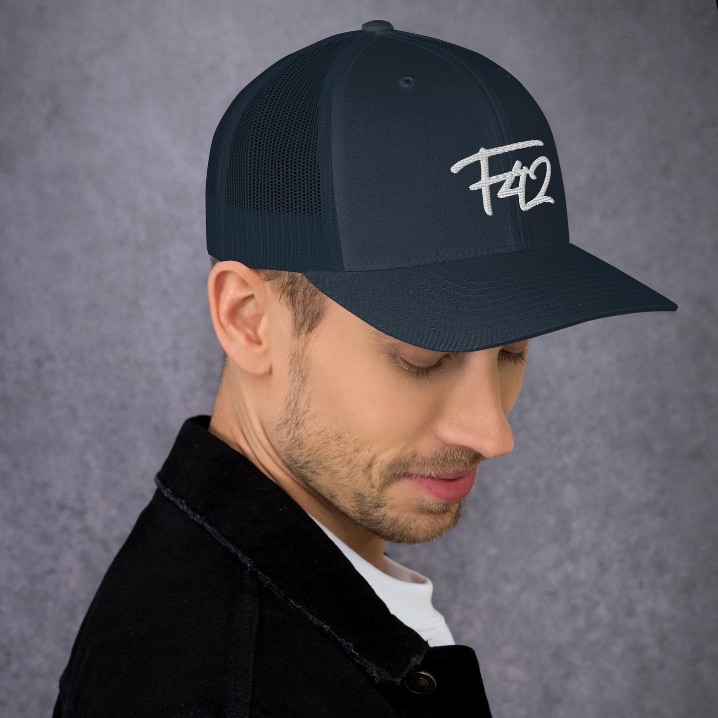 F42 White Trucker Cap