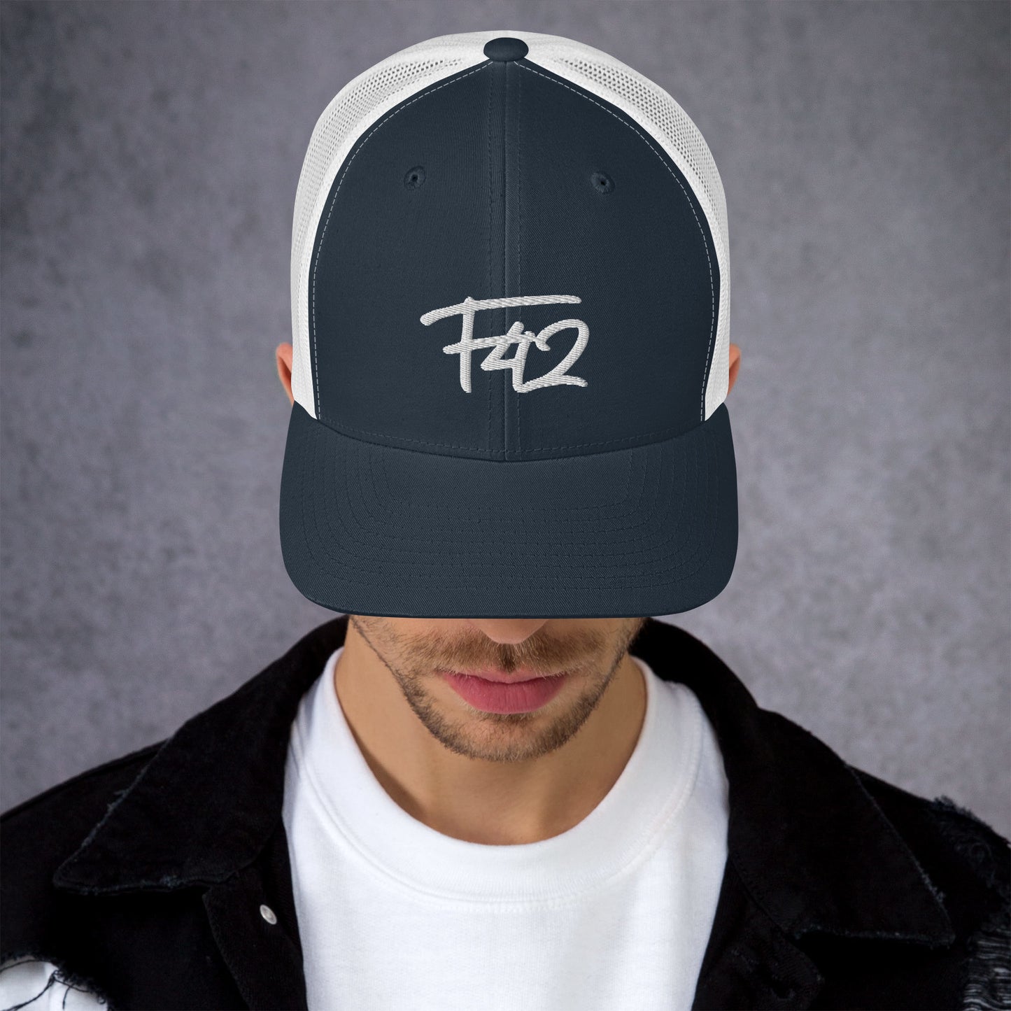 F42 White Trucker Cap