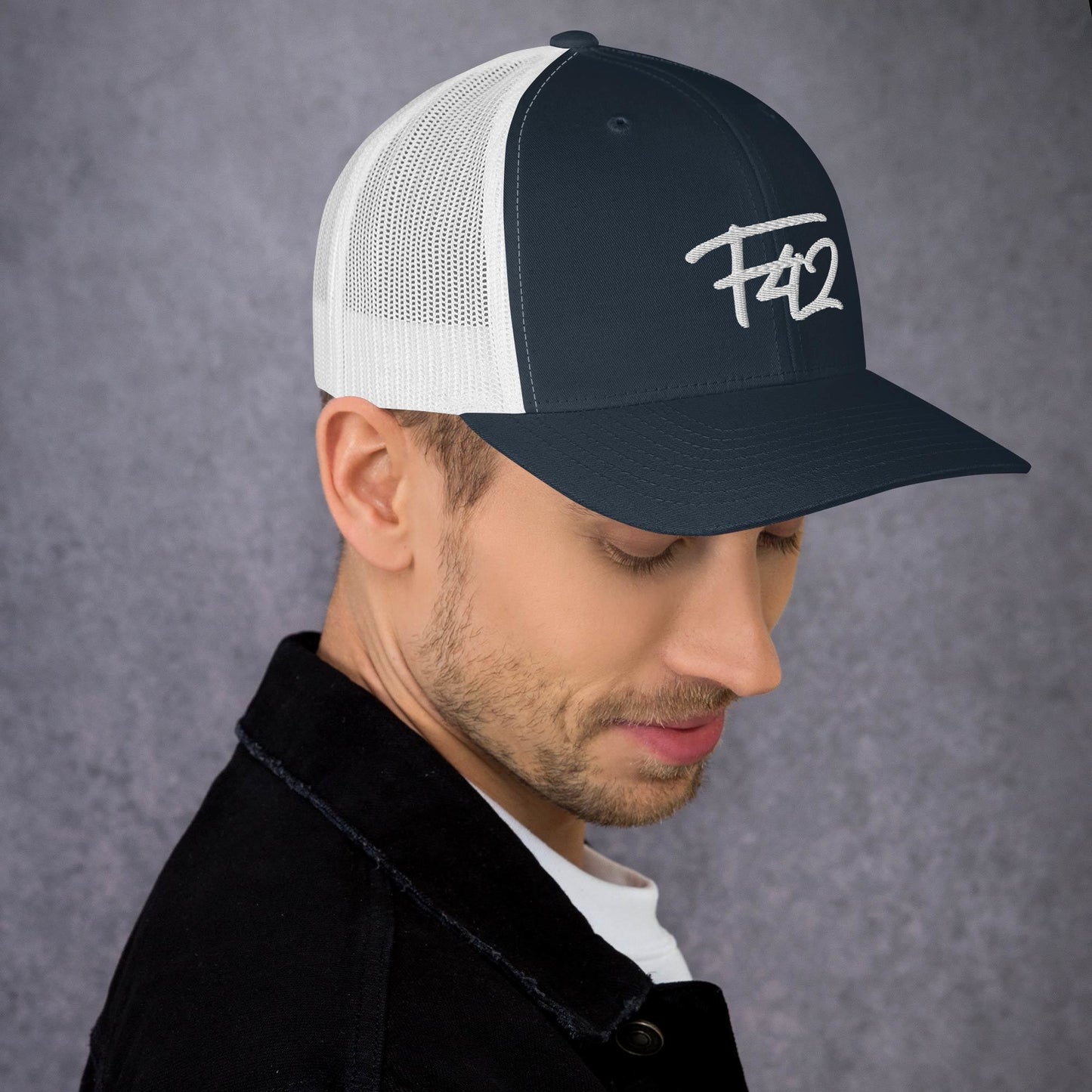 F42 White Trucker Cap