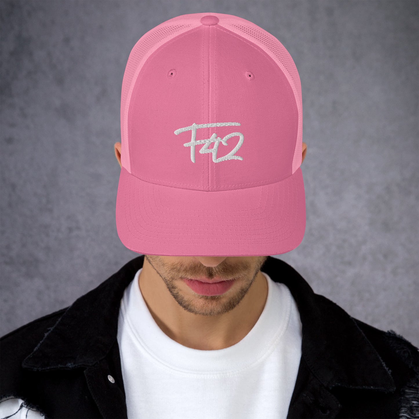 F42 White Trucker Cap