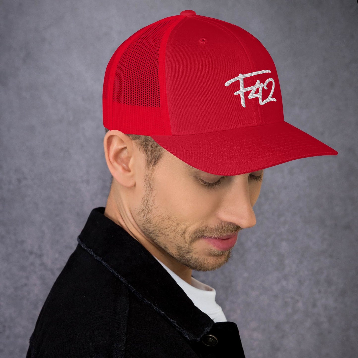 F42 White Trucker Cap