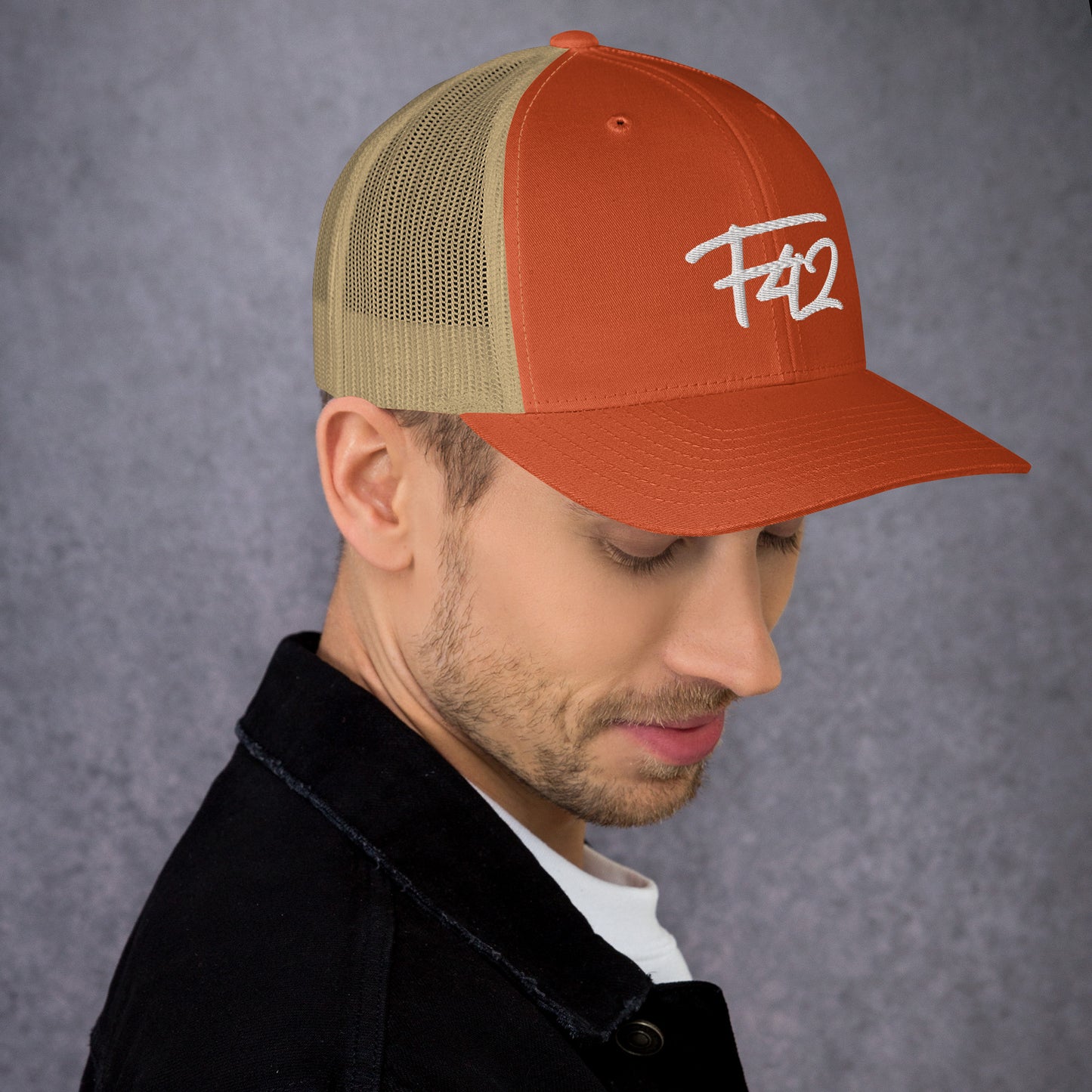 F42 White Trucker Cap