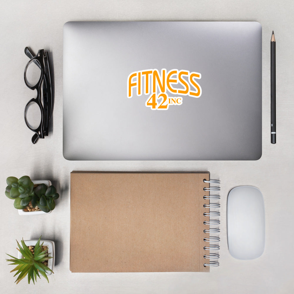 Fitness 42 Full Big Orange Bubble-free stickers