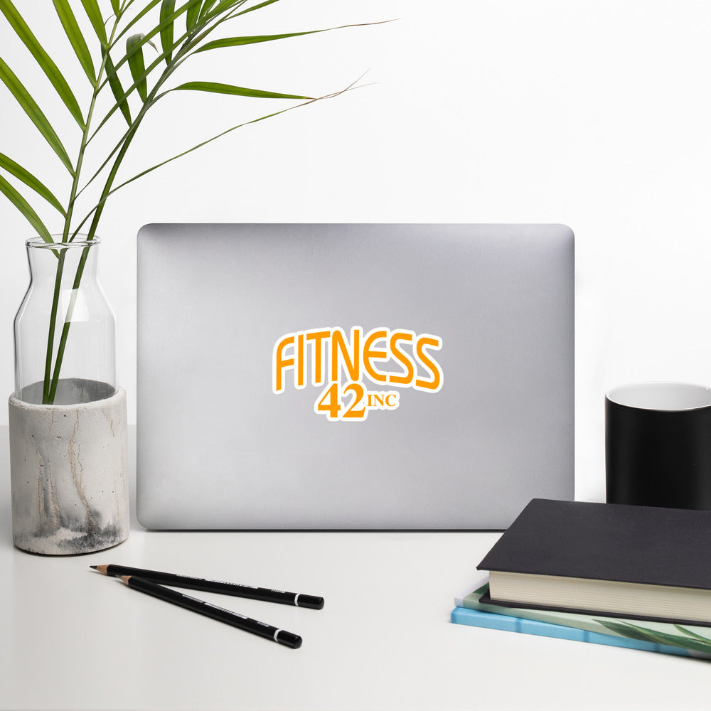 Fitness 42 Full Big Orange Bubble-free stickers